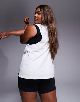 4505 Curve Icon Cotton Drop Armhole Tank Top With Quick Dry Finish In White