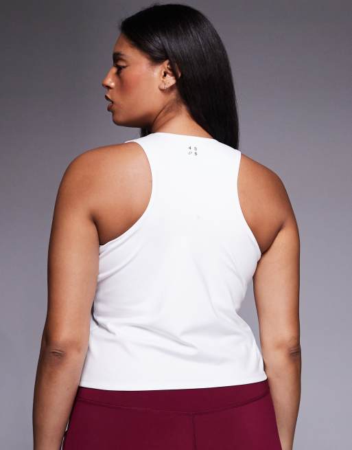 4505 Curve - Icon - Débardeur de sport à dos nageur avec brassière intégrée à bonnets amovibles - Blanc, 4 de 4