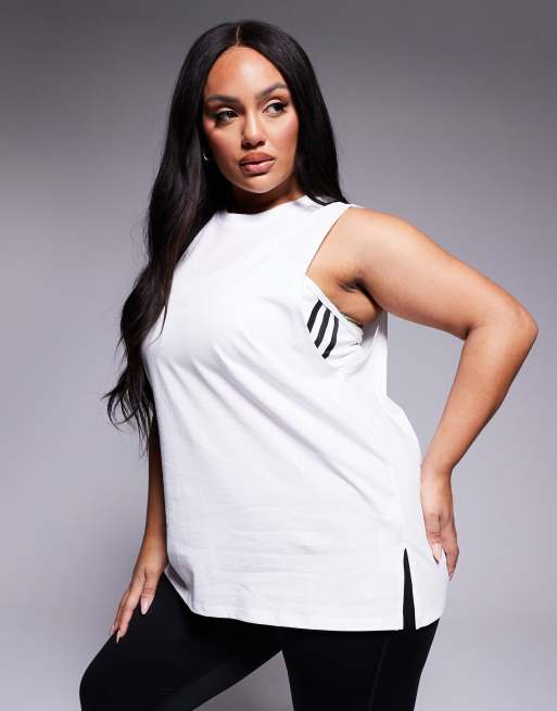 4505 Curve Icon drop armhole cotton training singlet with quick dry finish in white 
