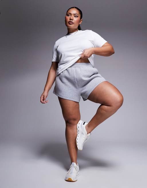 4505 Curve - Icon - Gråmelerede sweat-shorts i performance-materiale , 3 af 5