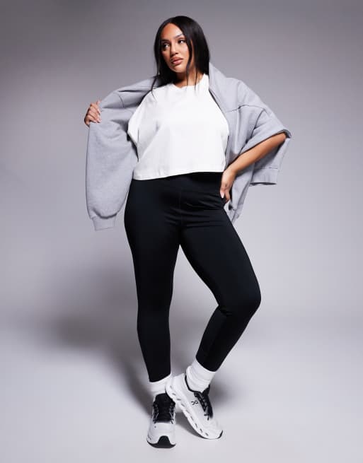 4505 Curve Icon heavyweight cotton cropped t-shirt with quick dry finish in off white 