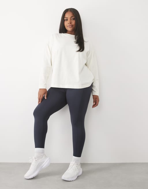 4505 Curve Icon heavyweight cotton oversized long sleeve t-shirt in vintage white, 4 of 4