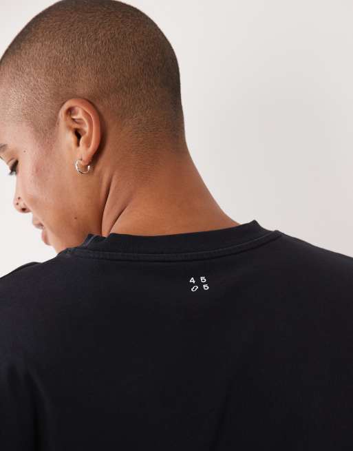 4505 Curve Icon heavyweight cotton oversized long sleeve t-shirt in washed black, 3 of 4