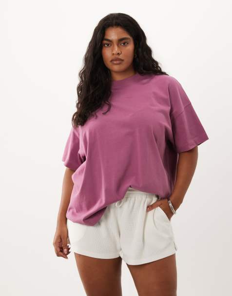 4505 Curve Icon heavyweight cotton oversized T-shirt with quick dry finish in berry - view 1