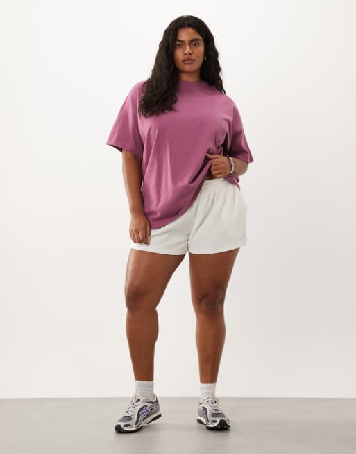 4505 Curve Icon heavyweight cotton oversized T-shirt with quick dry finish in berry, 2 of 4