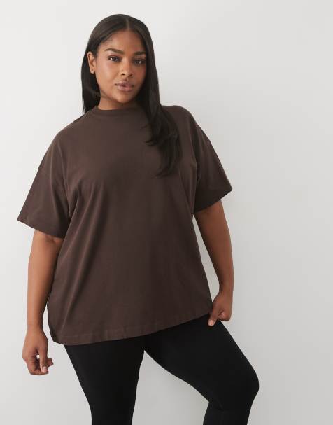 4505 Curve Icon heavyweight cotton oversized t-shirt with quick dry finish in chocolate - view 1