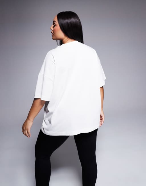 4505 Curve Icon heavyweight cotton oversized t-shirt with quick dry finish in off white, 2 of 4