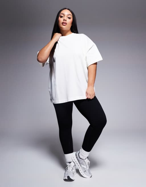 4505 Curve Icon heavyweight cotton oversized t-shirt with quick dry finish in off white, 4 of 4