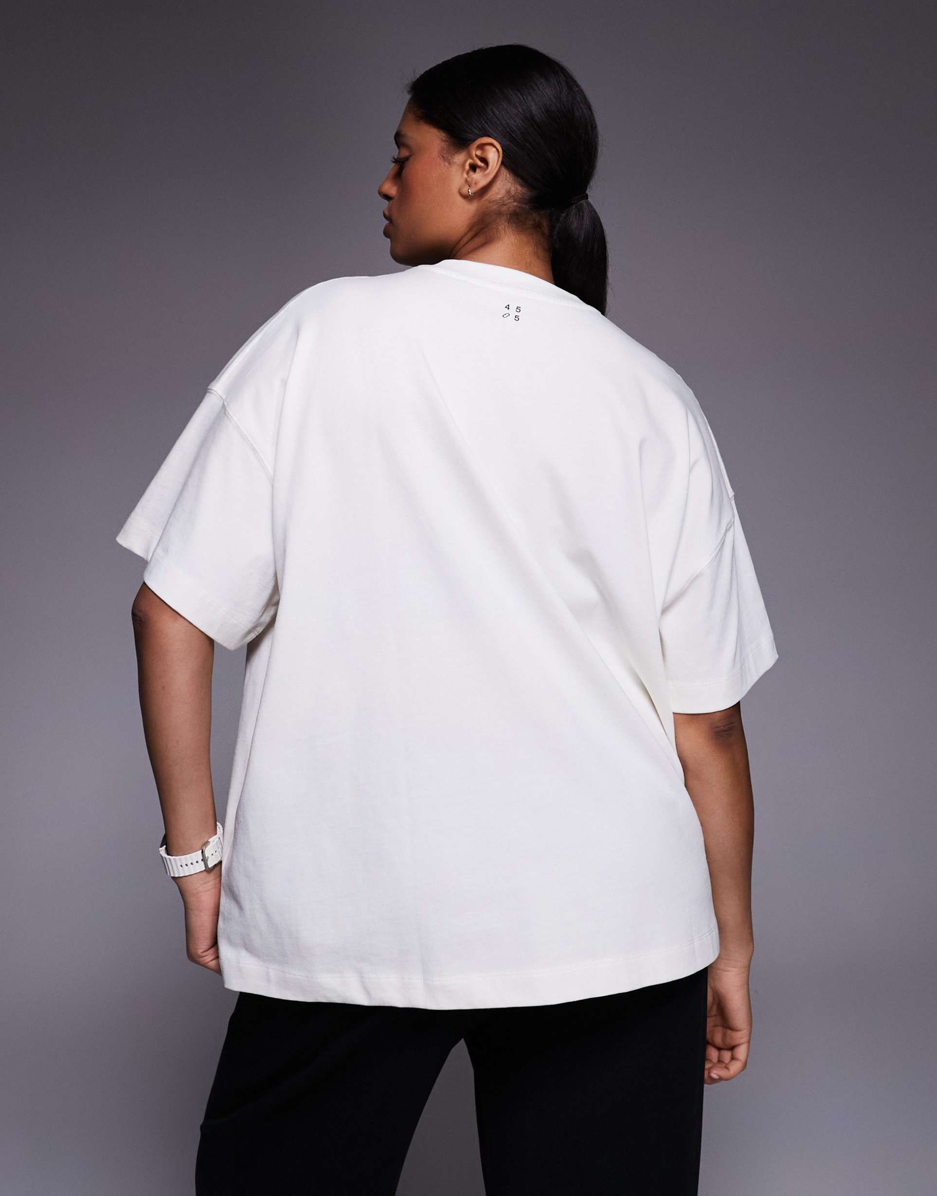 4505 curve icon heavyweight cotton oversized t-shirt with quick dry finish in off white