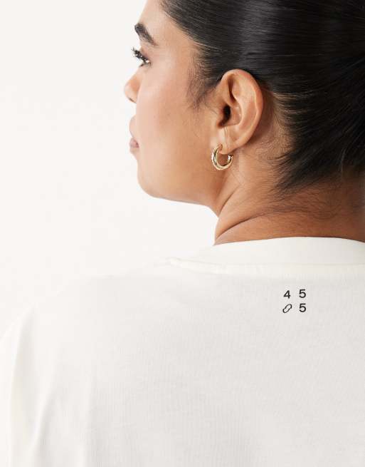 4505 Curve Icon heavyweight cotton oversized t-shirt with quick dry finish in off white, 2 of 4