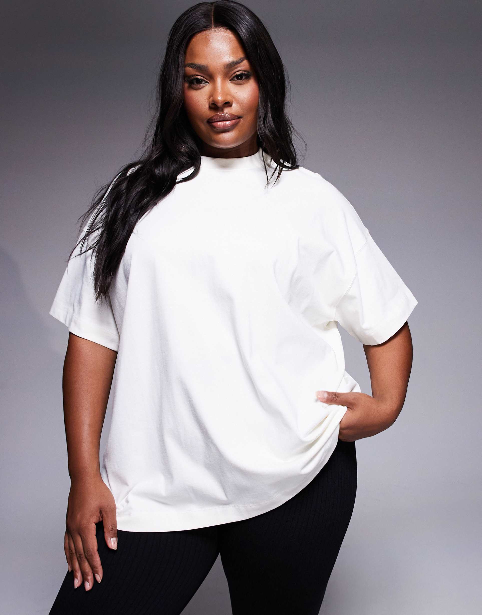 4505 curve icon heavyweight cotton oversized t-shirt with quick dry finish in vintage white