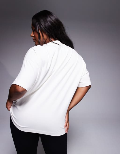 4505 Curve Icon heavyweight cotton oversized t-shirt with quick dry finish in vintage white, 3 of 4