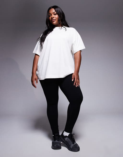 4505 Curve Icon heavyweight cotton oversized t-shirt with quick dry finish in vintage white, 4 of 4