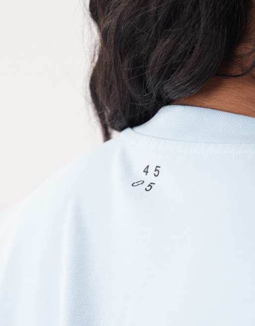 4505 Curve Icon heavyweight cotton oversized T-shirt with quick dry finish in washed baby blue, 3 of 4