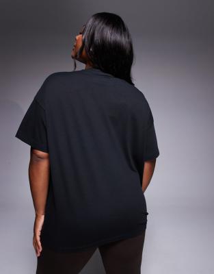 4505 Curve Icon Heavyweight Cotton Oversized T-shirt With Quick Dry Finish In Black