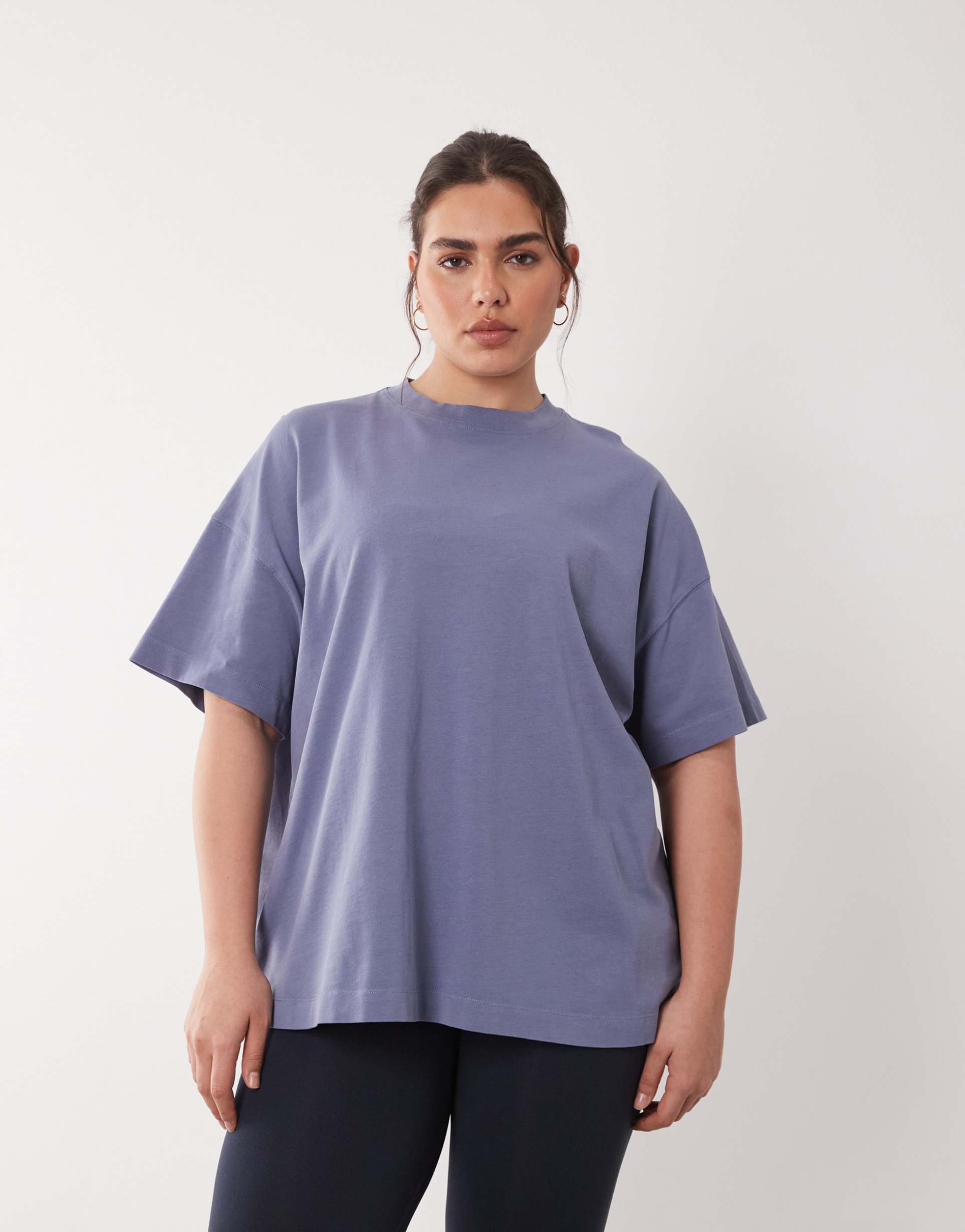 4505 curve icon heavyweight cotton oversized t-shirt with quick dry finish in washed blue