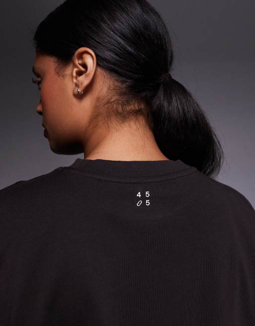 4505 Curve Icon heavyweight cotton oversized t-shirt with quick-dry finish in washed chocolate, 2 of 4