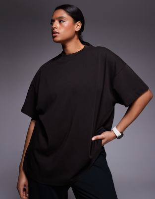 4505 Curve Icon Heavyweight Cotton Oversized T-shirt With Quick Dry Finish In Black