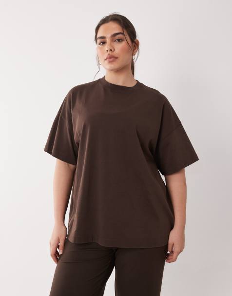 4505 Curve Icon heavyweight cotton oversized t-shirt with quick dry finish in washed espresso - view 1