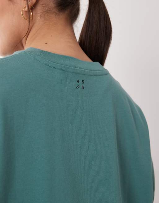 4505 Curve Icon heavyweight cotton oversized t-shirt with quick dry finish in washed sage, 4 of 4