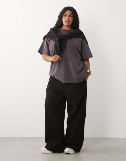 4505 Curve Icon heavyweight cotton oversized t-shirt with quick dry finish in washed storm gray, 3 of 4