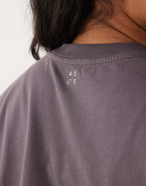 4505 Curve Icon heavyweight cotton oversized t-shirt with quick dry finish in washed storm grey, 2 of 4