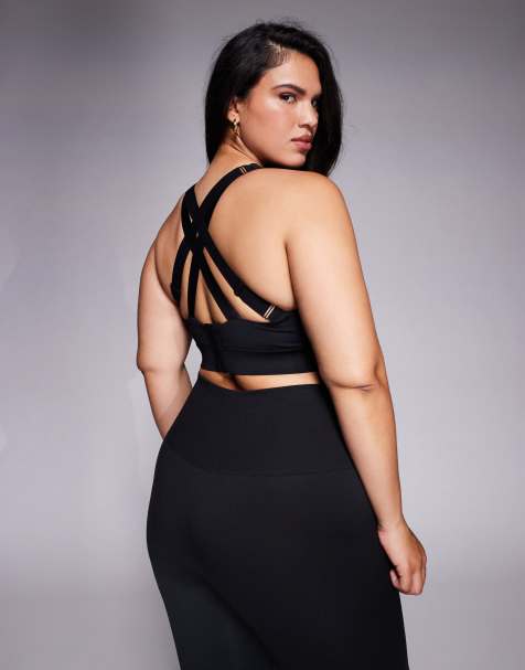 4505 Curve Icon high support active sports bra with removable padding in black - view 1