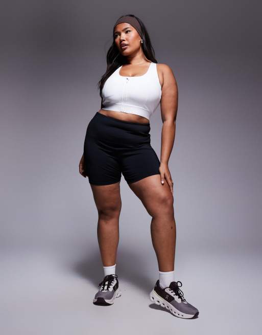 4505 Curve Icon high support zip front sports bra with adjustable straps and removable padding in white , 3 of 4