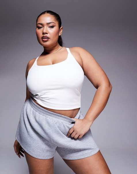 4505 Curve - Icon - Hvid blød yoga-top med cami-stropper og indbygget BH - view 1