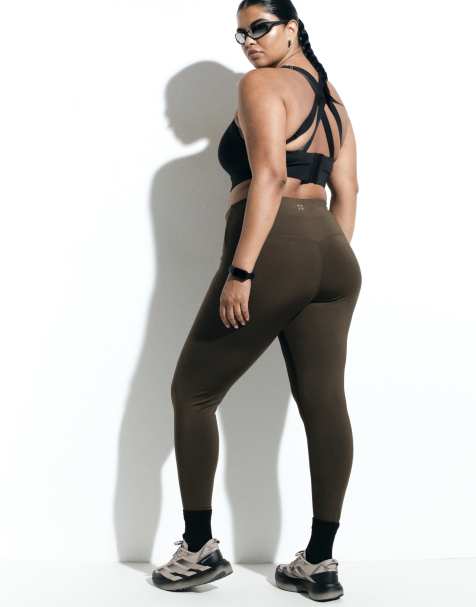 4505 Curve – Icon – Kawowobrązowe modelujące sportowe legginsy z podwyższonym stanem i wewnętrzną kieszenią - view 1