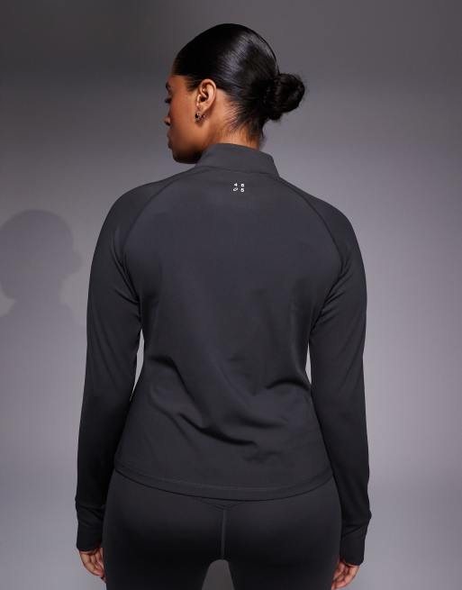 4505 Curve – Icon – Langärmlige, figurformende Sportjacke in Rauchgrau mit Reißverschlusstaschen, 4 von 4