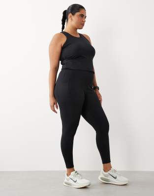 Curve - Icon - Legging de sport avec taille nouée et poche pour téléphone - Noir 58