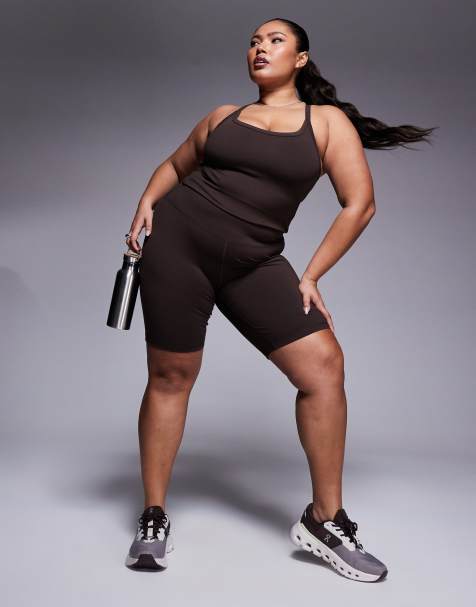 4505 Curve - Icon - Leggings corti quick dry morbidi al tatto color cioccolato da 20 cm - view 1