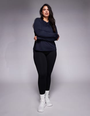 4505 Curve Icon Long Sleeve Quick Dry Running Top In Blue