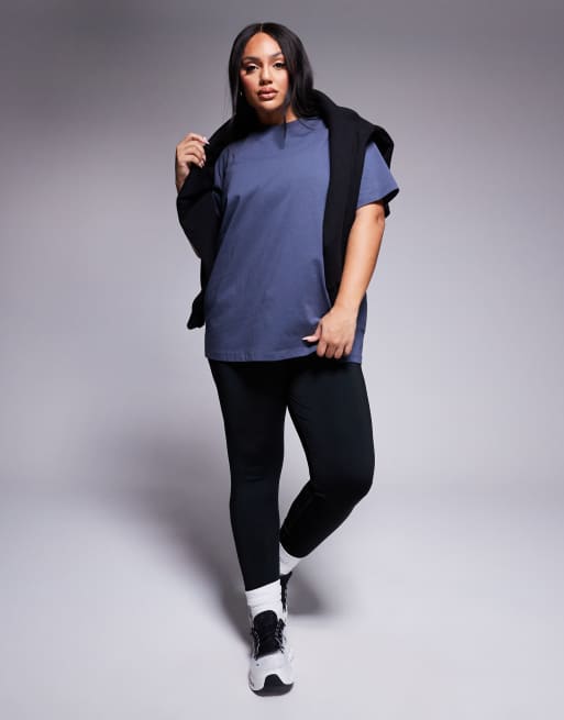 4505 Curve - Icon - Marineblå oversized T-shirt i bomuld med hurtigttørrende finish , 2 af 4