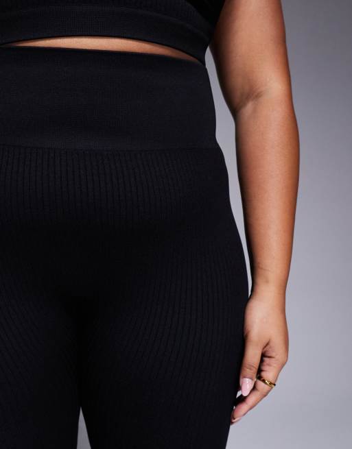 4505 Curve – Icon – Nahtlose, gerippte Sport-Leggings in Schwarz , 5 von 5