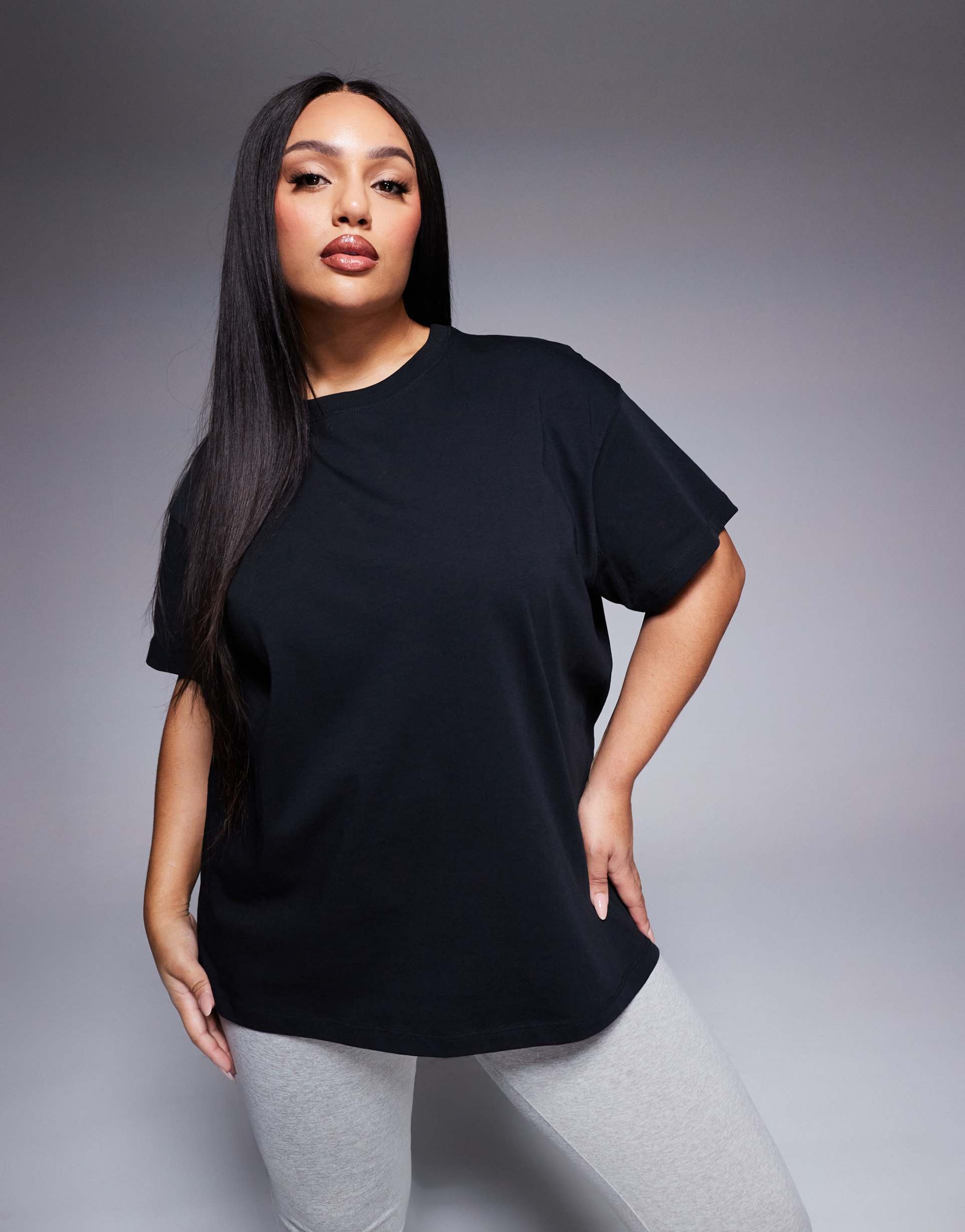4505 curve icon oversized cotton t-shirt with quick dry finish in black