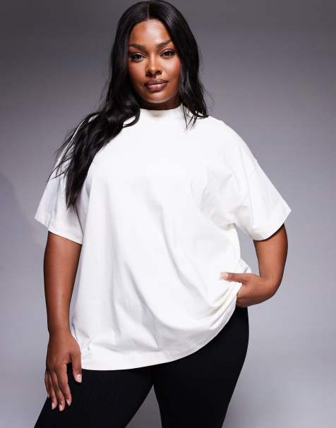 4505 - Curve - Icon - Oversized T-shirt van sneldrogende zware stof in vintage wit - view 1