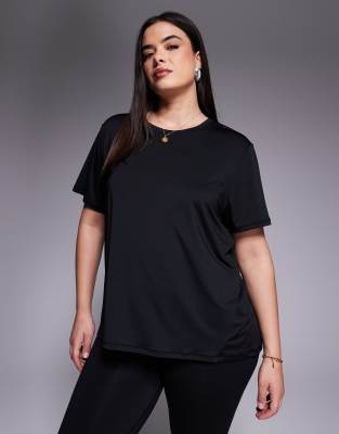 4505 Curve Icon performance t-shirt with quick dry in black