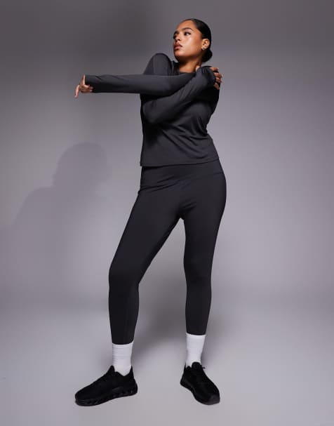 4505 Curve – Icon – Po-formende Sport-Leggings in Rauchgrau mit Innentasche und hohem Bund - view 1