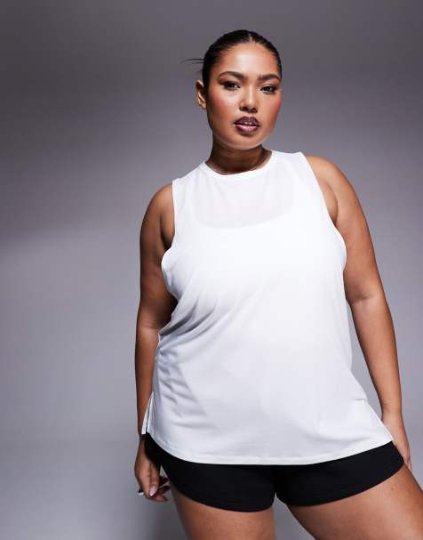 4505 Curve Icon quick dry performance drop armhole vest in white - view 1