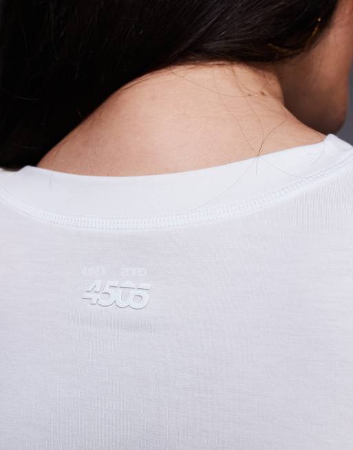4505 Curve Icon quick dry performance oversized t-shirt in white , 2 of 4