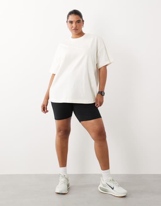 4505 Curve - Icon - Råhvid oversized T-shirt i kraftigt bomuld med hurtigttørrende finish, 3 af 4