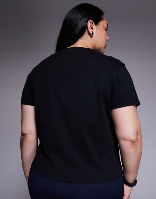 4505 Curve - Icon - Recht T-shirt van sneldrogend katoen in zwart, 3 van 4