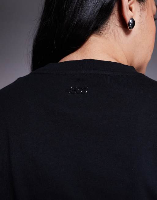 4505 Curve - Icon - Recht T-shirt van sneldrogend katoen in zwart, 4 van 4