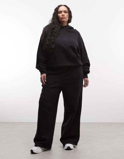 4505 Curve Icon Rest Day heavyweight 440gsm cotton wide leg jogger in washed black, 2 of 5