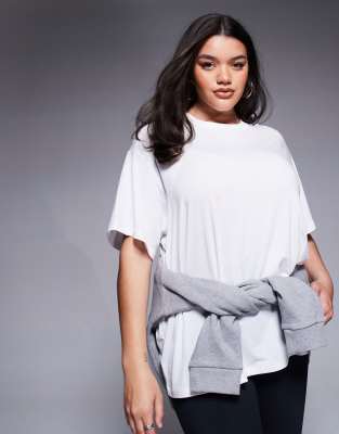 4505 Curve - Icon - Schnell trocknendes Sport-T-Shirt in Weiß mit Oversize-Passform
