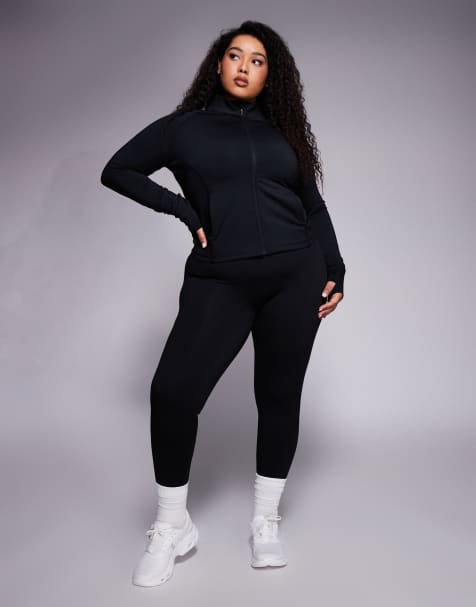 4505 Curve Icon sculpting zip up long sleeve jacket in black - view 1