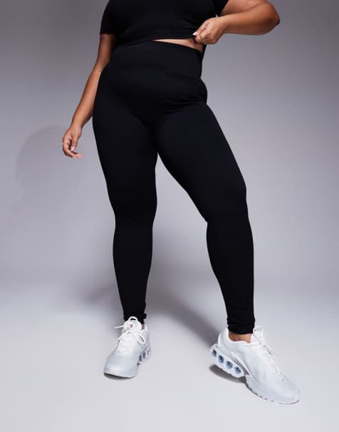 4505 Curve Icon seamless rib gym leggings in black - view 1