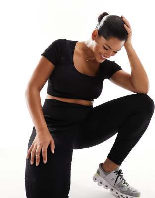 4505 4505 Curve Icon seamless rib t-shirt in black